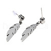 201 Stainless Steel Dangle Stud Earrings EJEW-T008-JN749-2