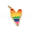 Pride 304 Stainless Steel Enamel Pendants STAS-B079-01G-04-1