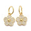 Brass Micro Pave Clear Cubic Zirconia Charms ZIRC-L091-075G-2