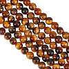 Olycraft 2 Strands Natural Tiger Eye Beads Strands G-OC0005-67-1
