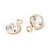 Brass Cubic Zirconia Charms ZIRC-K087-07KCG-3