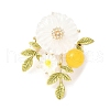 Flower Alloy Brooches for Backpack Clothes JEWB-F038-03LG-1