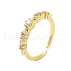 Brass Pave Cubic Zirconia Cuff Rings RJEW-U012-03G-02-1