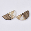 Transparent Resin & Walnut Wood Pendants RESI-S358-54-A01-1