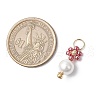 Glass Seed Beaded Flower Pendants PALLOY-MZ00678-2