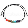 Bohemian Style Round Natural Mixed Gemstone Braided Bead Bracelet MW1509-1