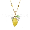 6Pcs 6 Styles Resin Fruit Pendant Necklaces NJEW-JN05204-3