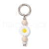 Flower & Round Silicone Beaded Keychain KEYC-JKC00933-1