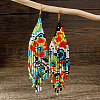 Bohemian Style Flower Tassel Dangle Earrings KT1852-1