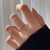 Square Brass Micro Pave Cubic Zirconia Cuff Rings FS-WG71659-01-4