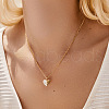 Brass Pave Natural Shell Pendant Necklaces for Women FS-WG5BA91-01-1