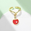 Brass Enamel Open Cuff Rings for Women RJEW-U057-27G-2
