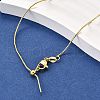 1MM Brass Wheat Chain Adjustable Slider Necklaces NJEW-M108-21G-2