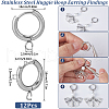 SUNNYCLUE 12Pcs 201 Stainless Steel Huggie Hoop Earring Findings STAS-SC0007-98P-2
