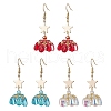 Star Glass Seed Beads Dangle Earrings EJEW-MZ00428-3