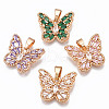 Brass Micro Cubic Zirconia Pendants KK-S365-002-1