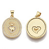 Brass Micro Pave Cubic Zirconia Pendants X-KK-N227-03-1