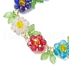 Glass Flower Link Bracelets BJEW-MZ00173-3