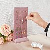 40-Hole Velvet Covered Wood Earring Display Stands EDIS-WH0012-23-3