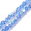 Electroplate Transparent Glass Beads Strands EGLA-K015-03C-1