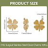 DICOSMETIC 10Pcs Ion Plating(IP) 316L Surgical Stainless Steel Pendants STAS-DC0016-28-2