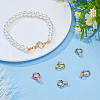 DELORIGIN 6Pcs 3 Styles Brass Micro Pave Clear Cubic Zirconia Twister Clasps ZIRC-DR0001-02-4