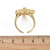 Brass Micro Pave Clear Cubic Zirconia Cuff Rings for Women RJEW-C126-03G-5