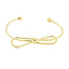Brass Bowknot Cuff Bangles for Women BJEW-Z072-03G-05-2