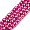 Baking Painted Pearlized Glass Pearl Round Bead Strands HY-Q003-6mm-10-1