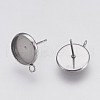 Non-Tarnish 202 Stainless Steel Stud Earring Settings STAS-I088-D-04P-2