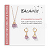 Nuggets Natural Strawberry Quartz Pendant Necklaces & Earrings Sets for Women WG0BEC3-06-1