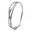 304 Stainless Steel Polymer Clay Rhinestone Hinged Bangles for Women BJEW-A011-16P-4