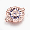 Brass Micro Pave Cubic Zirconia Links ZIRC-O026-06-NR-2