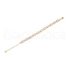 Brass Micro Pave Clear Cubic Zirconia Rectangle Link Chain Bracelets for Women ZIRC-T016-06G-3