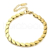 304 Stainless Steel Horse Eye Link Chain Bracelets for Women BJEW-G712-11G-1