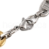 201 Stainless Steel Arrow Oval Link Chain Bracelets BJEW-B078-119GP-3