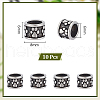 Unicraftale 10Pcs Column with Paw Print 304 Stainless Steel European Beads STAS-UN0060-10-3