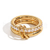 Stainless Steel Micro Pave Clear Cubic Zirconia Stacking Finger Rings FS-WGF4BA8-01-5