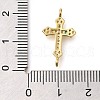 Brass Pave Clear Cubic Zirconia Connector Charms KK-M101-02D-G02-3