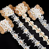 AHADERMAKER 4 Yards 4 Styles Organza Flower Lace Trim SRIB-GA0001-10-1