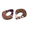 Transparent Resin and Walnut Wood Pendants RESI-T057-07H-3