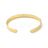 Rack Plating Brass Flat Round Hammered Open Cuff Bangle for Women BJEW-M231-01G-3