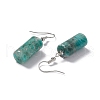 Natural Amazonite Cylindrical Dangle Earrings EJEW-D188-01P-09-3