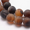 Natural Striped Agate/Banded Agate Bead Strands X-G-K166-12-8mm-04-3