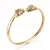 Brass Micro Pave Cubic Zirconia Cuff Bangles BJEW-T018-06G-NF-3