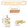 5Pcs Brass Micro Pave Clear & Black Cubic Zirconia Pendants ZIRC-SZ0003-29-7