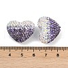 Gradient Color Heart Shaped Polymer Clay Rhinestone Beads CLAY-NH0002-03G-3