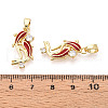 Brass Micro Pave Cubic Zirconia and Enamel Pendants KK-T074-67G-03-3