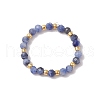 Natural Sodalite Beaded Stretch Rings for Women RJEW-JR00868-04-2
