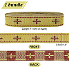Ethnic Style Polyester Jacquard Cross Ribbon SRIB-WH0026-29-1-2